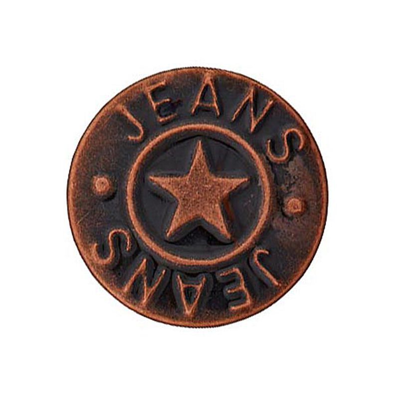 Jeanspatentknapp Stjärna – koppar,  image number 1