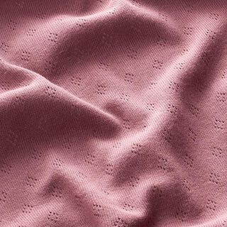 Finstickad jersey med hålmönster – pastellviolett, 