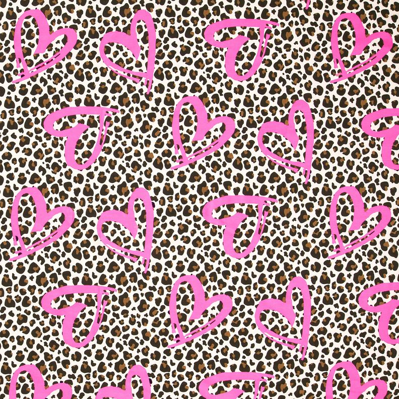 French Terry Sommarsweat lejon och neonhjärtan – cashew/neonpink,  image number 1