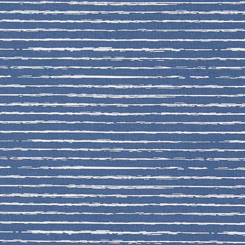 Bomullsjersey Klotter-ränder – jeansblå,  image number 1