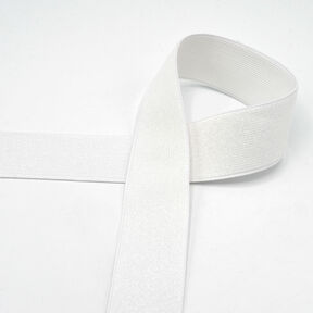 Elastiskt band metallic [40 mm] – vit, 