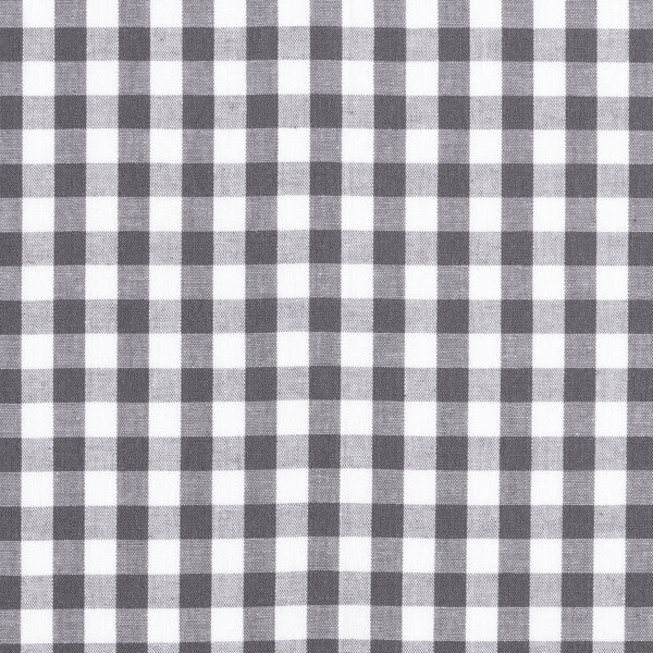 Bomullstyg Vichy - 1 cm – grått, image number 1