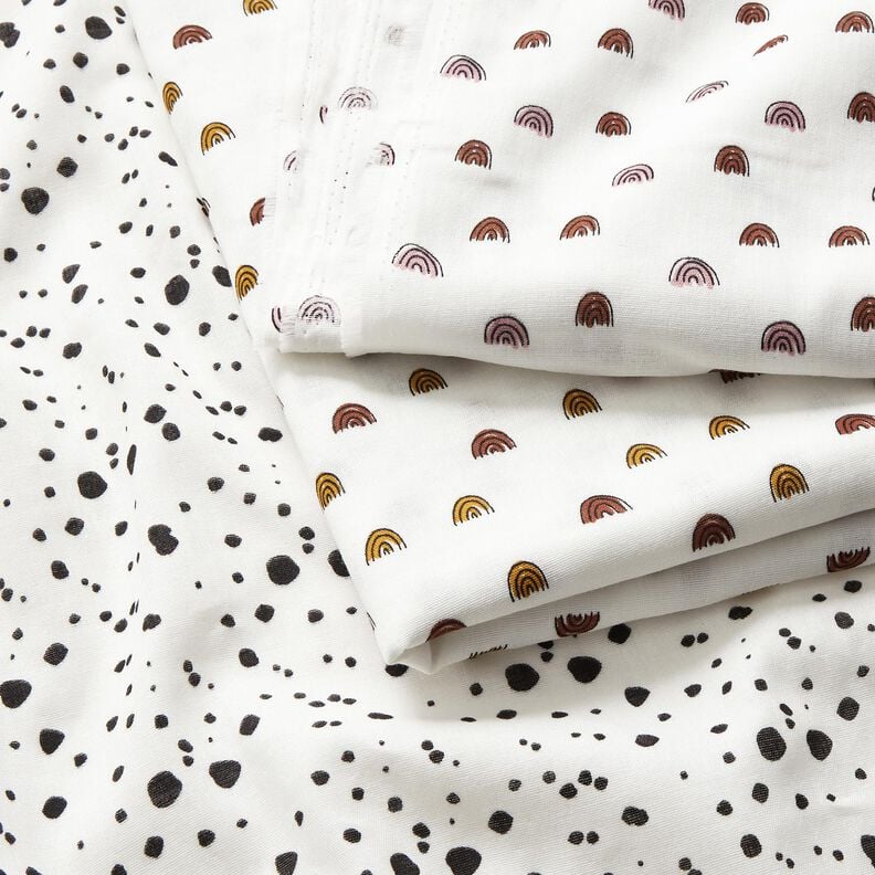 Muslin små regnbågar, slätt – elfenbensvit/rosa, image number 6