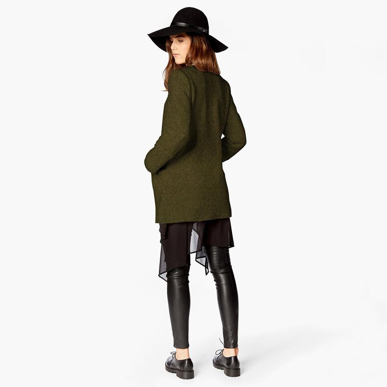 Ullfleece ren nyull Enfärgat – mörk-oliv, image number 5