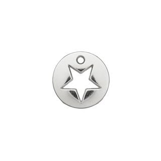 Dekorationsdetalj Stjärna [ Ø 12 mm ] – silver metallic, 