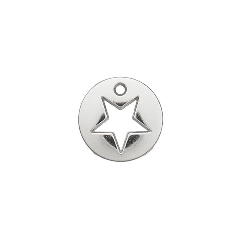 Dekorationsdetalj Stjärna [ Ø 12 mm ] – silver metallic,  image number 1