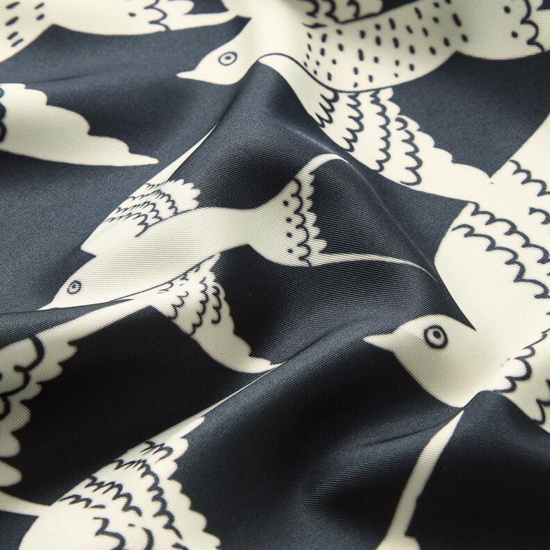 Satinpanel Svalor | Katia Fabrics – antracit/kräm, image number 10