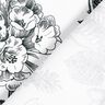 Dekorationstyg Halvpanama pittoreska blommor – vit/svart,  thumbnail number 4