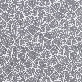 Behandlad bomull abstrakta miniblad – grå/vit, 