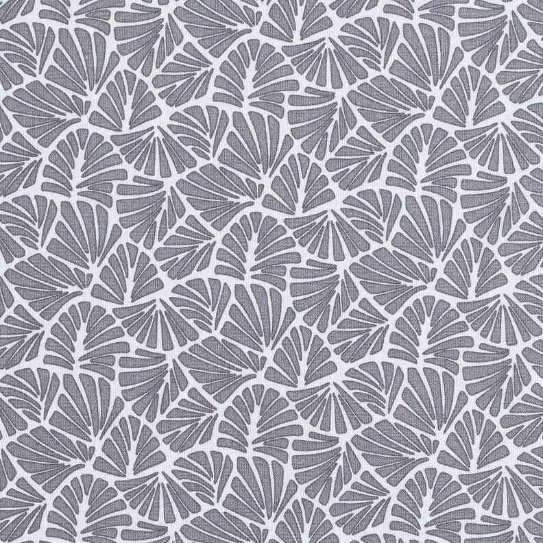 Behandlad bomull abstrakta miniblad – grå/vit,  image number 1