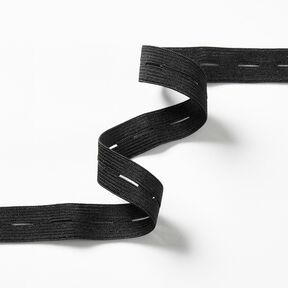 Elastiskt knapphålsband [3 m | 20 mm] – svart, 