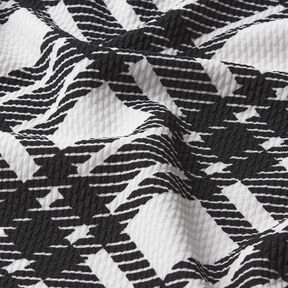 Stickad jacquard rutigt struktur – svart/vit, 