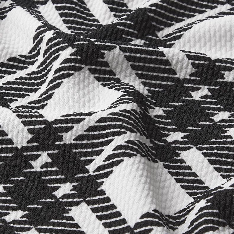 Stickad jacquard rutigt struktur – svart/vit,  image number 2