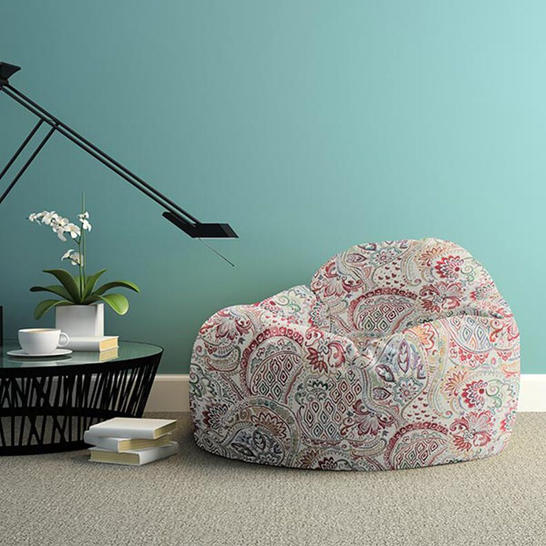 dekorationstyg gobeläng färgglad paisley – yllevit, image number 7