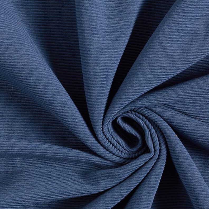 Ottoman-ribbad jersey enfärgad – jeansblå, image number 1