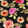 Viskostyg Stora blommor digitaltryck – svart/purpur,  thumbnail number 1