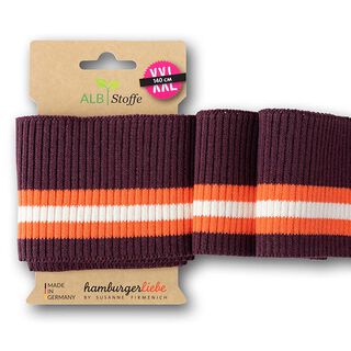 GOTS Ribbade muddar CUFF ME RIPPED [140 cm | 8 cm] | Albstoffe – bordeauxrött/brandgul, 