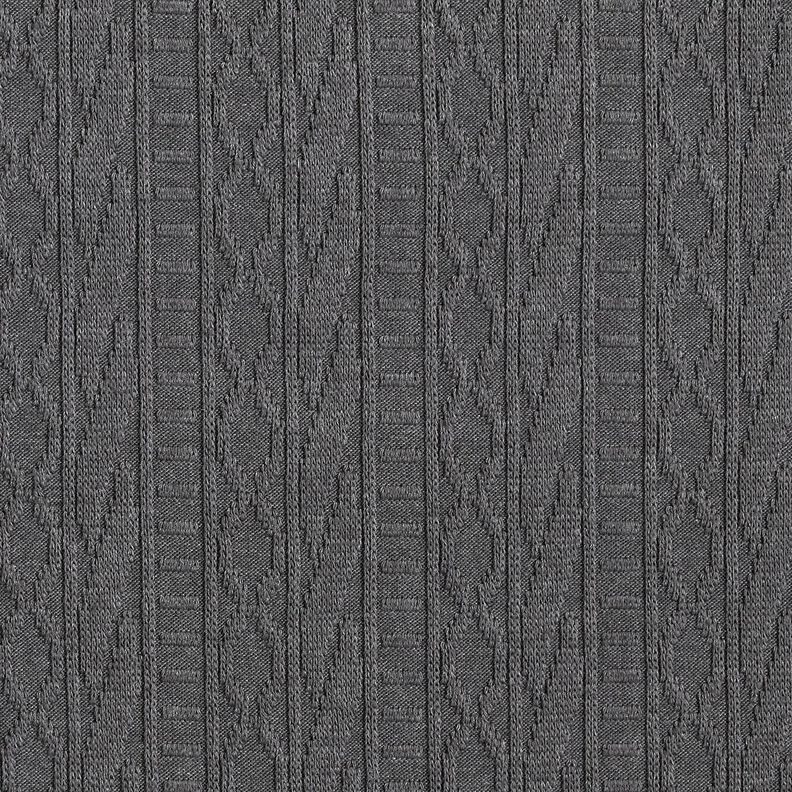 Jacquard Jersey bomullsmix dekorerade ränder – mörkgrå,  image number 1