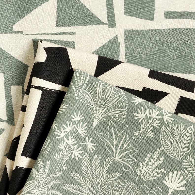 Dekorationstyg Jacquard Abstrakt struktur – vass/yllevit,  image number 5