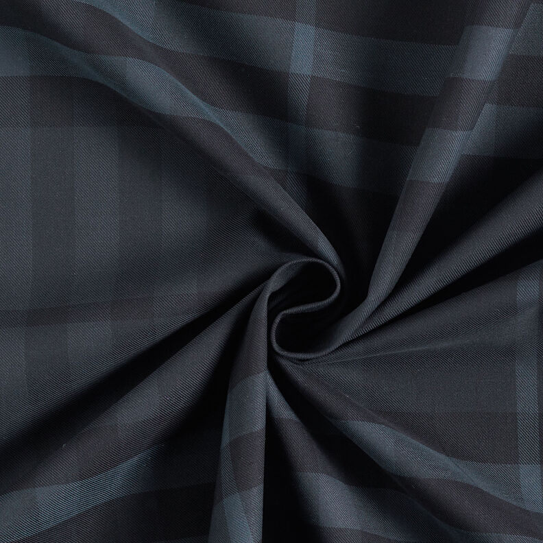 skjorttyg tartanrutor – nattblå/svart,  image number 3