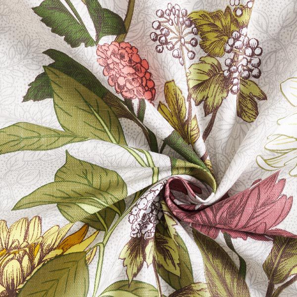 Dekorationstyg panama blomtryck – dimgrå,  image number 4