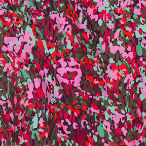 LENZING™ ECOVERO™ viskostyg  Colorful Garden Digitaltryck | Nerida Hansen – plommon/chiliröd, 