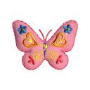 Applikation Fjäril [ 4,5 x 5,5 cm ] – rosa/gul, 