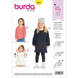 Skjortklänning | Sweatshirt | Huvtröja, Burda 9331 | 92 - 122, 