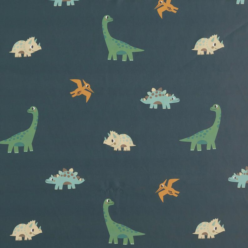 Regnjackstyg Glada dinosaurier Digitaltryck – granit,  image number 1