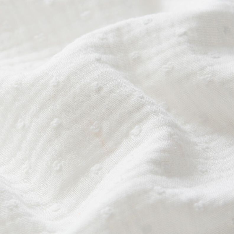 Muslin/Dubbel-krinkelväv dobby – yllevit,  image number 2