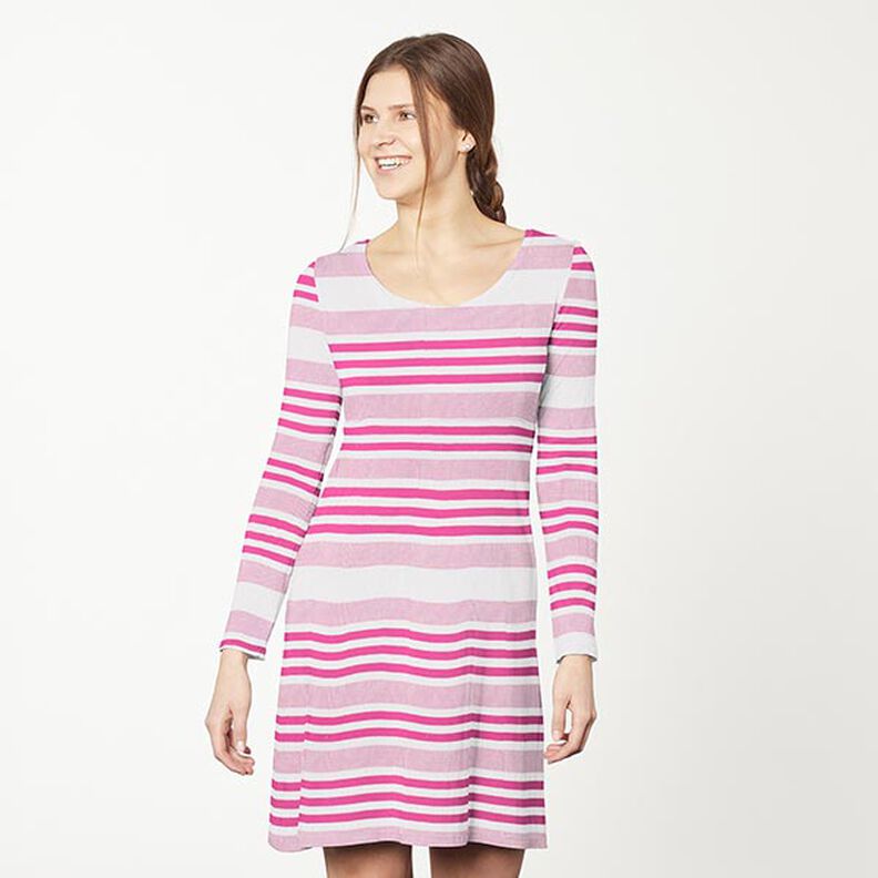 Viskosjersey krinklad – vit/pink,  image number 6