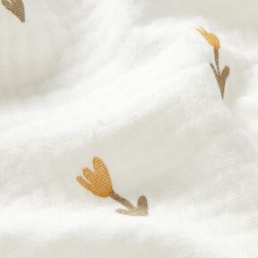 Muslin/Dubbel-krinkelväv småblommor – elfenbensvit, 