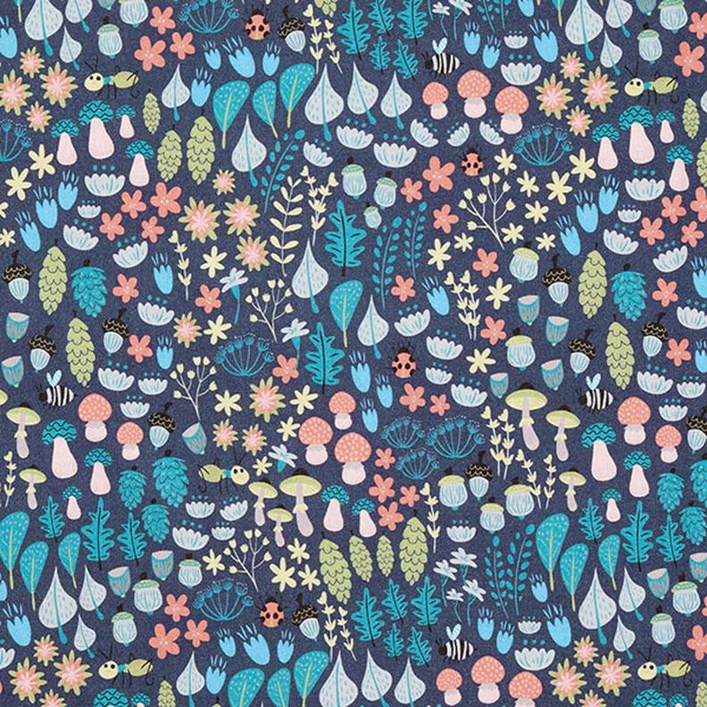 Sweatshirt Ruggad skogsväxter Digitaltryck – marinblått,  image number 1