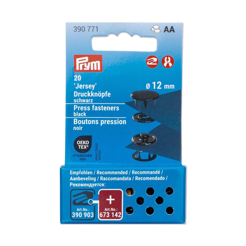 Tryckknappar jersey [12 mm] | Prym – svart,  image number 3