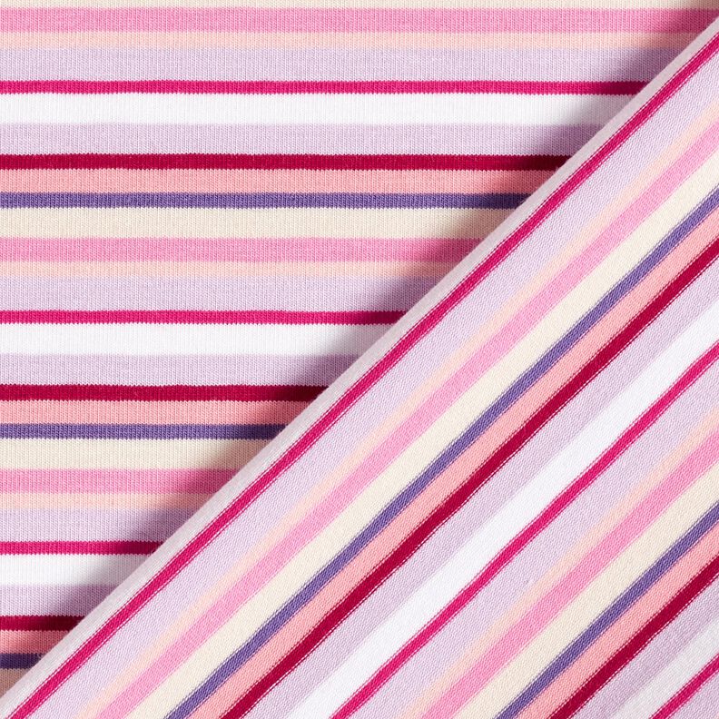 Bomullsjersey spiralränder – fläder/pink, image number 4