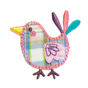 Tygmärke Fågel [ 4 x 4,5 cm ] – färgmix, 