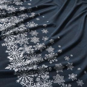 French Terry Sommarsweat isblommor Brodyrtyg | Glitzerpüppi – nattblå/vit, 