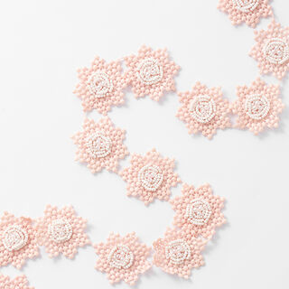 Spetsband Blommor [45 mm] – rosa/vit, 