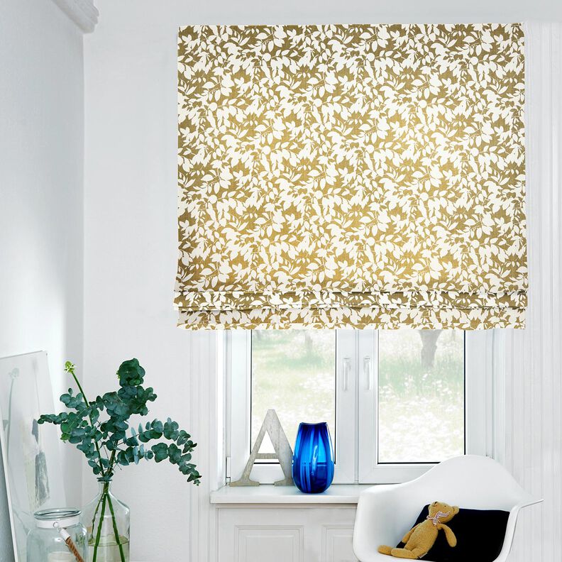 Dekorationstyg Panama bladskugga &ndash; kr&auml;m/ljusoliv,  image number 5