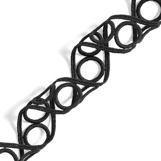 Spetsband Engelskt broderi [37 mm] – svart, 