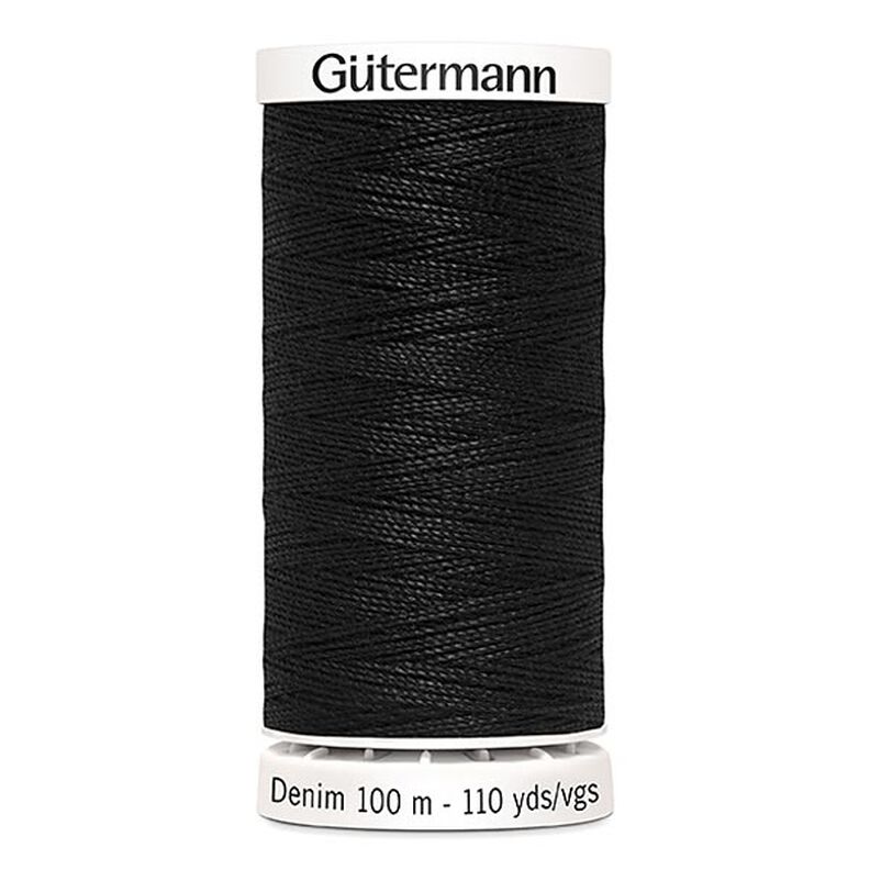 Jeanstråd [1000] | 100 m | Gütermann – svart,  image number 1