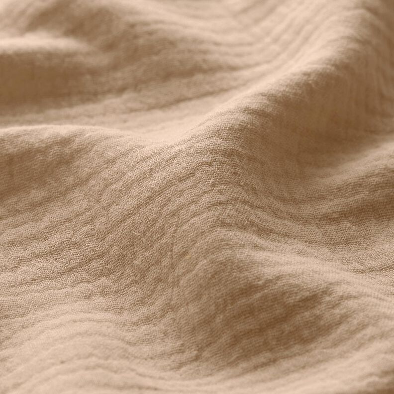 Muslin/Dubbel-krinkelväv – mörkbeige, image number 3