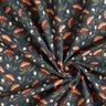 Bomullstyg Poplin filigranblommor – svartblå/terracotta,  thumbnail number 3