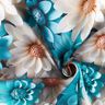 Viskostyg Kamomillblommor digitaltryck – natur/ljus petrol,  thumbnail number 3