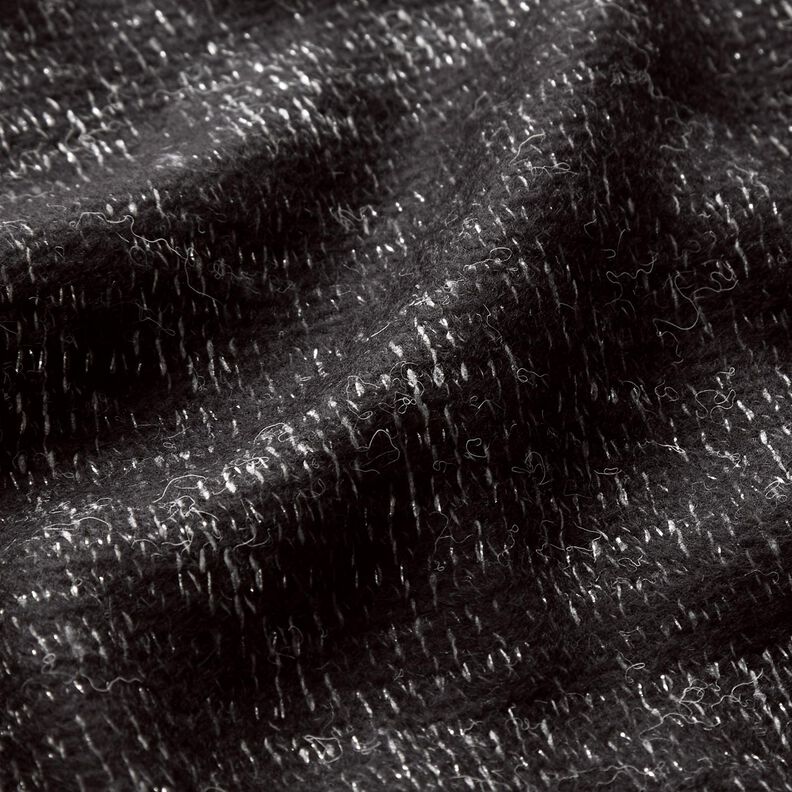 Stickad ullmix glitter-melange – svart/silvermetallic, image number 2