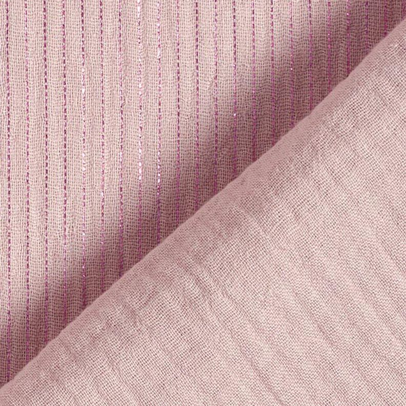 Bomull muslin med skimrande ränder – rosa,  image number 5