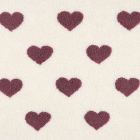 Teddyplysch Hjärtan | by Poppy – natur/bordeauxröd, 