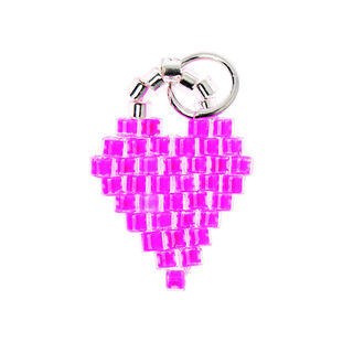 Hängsmycke Brick Stitch Heart [11 mm  x 16 mm] | Rico Design – pink, 