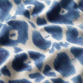 GOTS French Terry Leopardmönster i batik | TCC x LOOKS by Wolfgang Joop – lysande blå/kräm, 