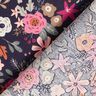 Bomullspoplin blombuketter – svartblå/purpur,  thumbnail number 4